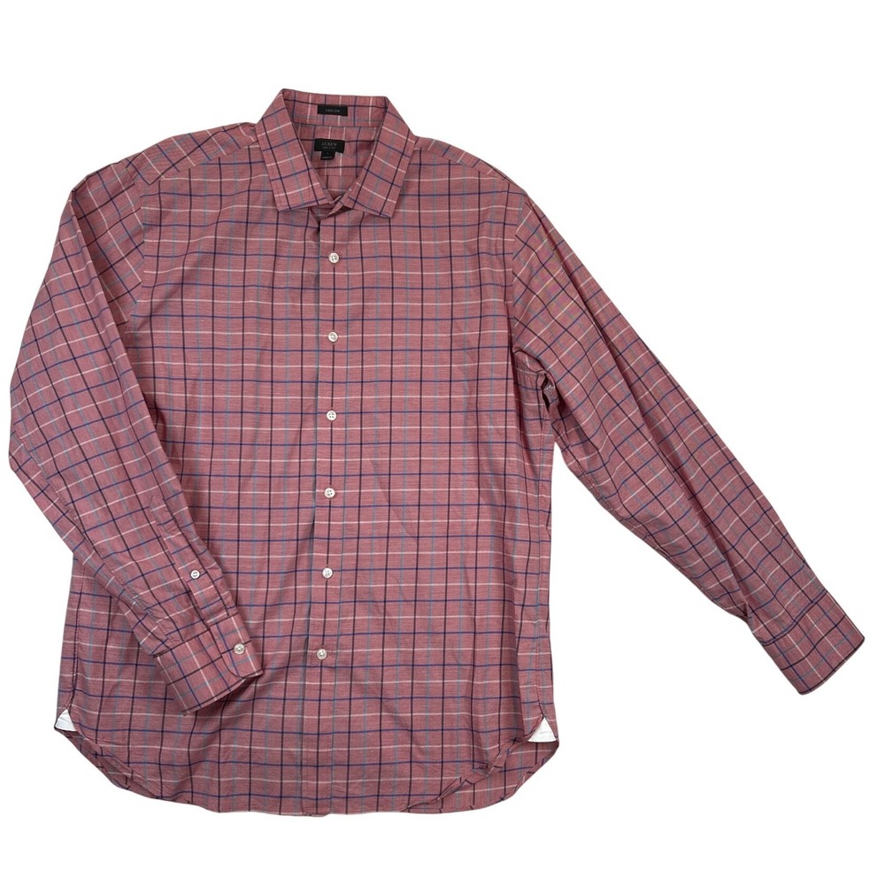J Crew Shirt Mens Large Red Blue Plaid Ludlow Long Sleeve Button Down‎